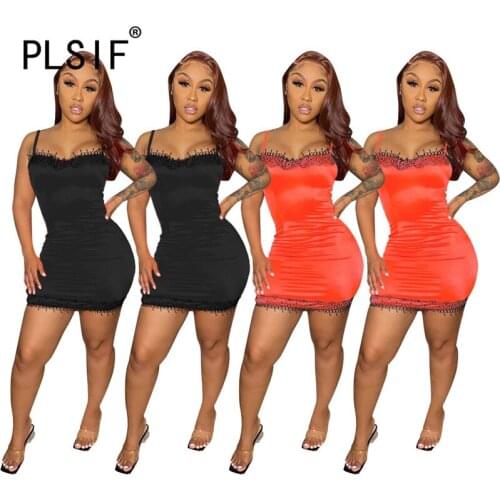 Sexy Club Night Dress Solid Strap Women Slim Short Mini Dress Ladies Fashion Vestidos