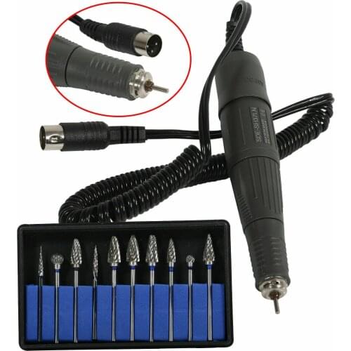 Dental 45K RMP Polishing Marathon Handpiece With 10 Tungsten Carbide Burs HP 2.35m