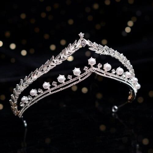 Baroque Pearl Rhinestone Crown Popular Hot Sale Bridal Crown Wedding hair Accessories