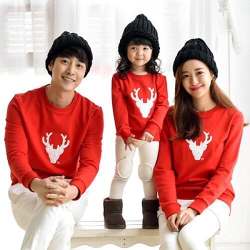 Jersey Christmas Family Look Sweater Pullover 2020 New Year Mommy Me Clothes Matching Family Outfits Mother Daughter Shirt