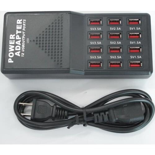 Universal 5V 1.5V-5A Portable 12 Ports USB Wall Travel Charger USB Desktop Wall Charger Hub Multi Port Rapid Adapter W858-1