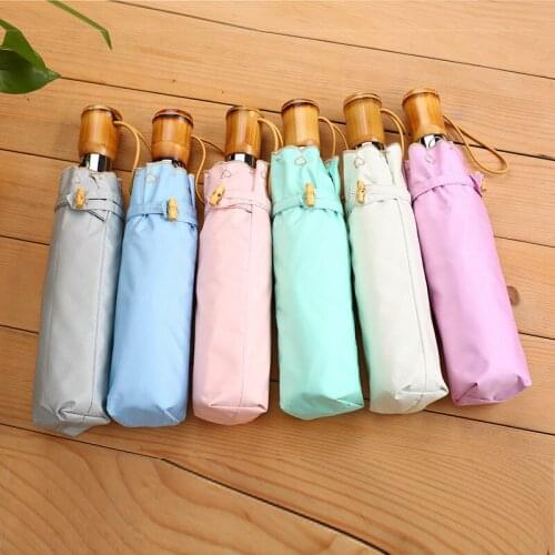 Automatic Rain Umbrella Tri-Fold Folding Umbrella Color Glue Sunshade Sunny Rain Umbrella Advertising Umbrella