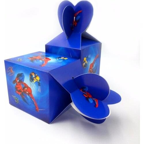 1-Spiderman Birthday Party Decorations Paper candy Box Cartoon Birthday Decoration Superhero Party Supplies Festival Kids
