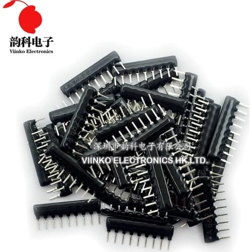 200pcs DIP exclusion Network Resistor array 9pin 10 47 100 220 330 470 510 1K 1.2K 1.5K 2K 2.2K 3.3K 4.7K 5.1K 5.6K 10K 100K ohm