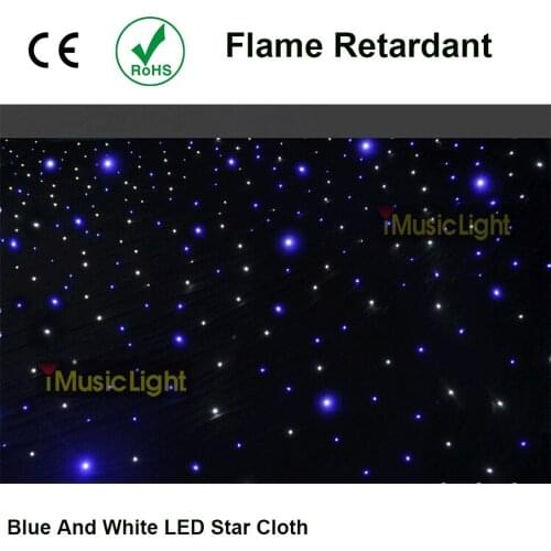 4mx8m Blue&white Events Backdrop LED Starlit Curtain for Wedding Party Decoration with Bar, Disco, Hotel etc
