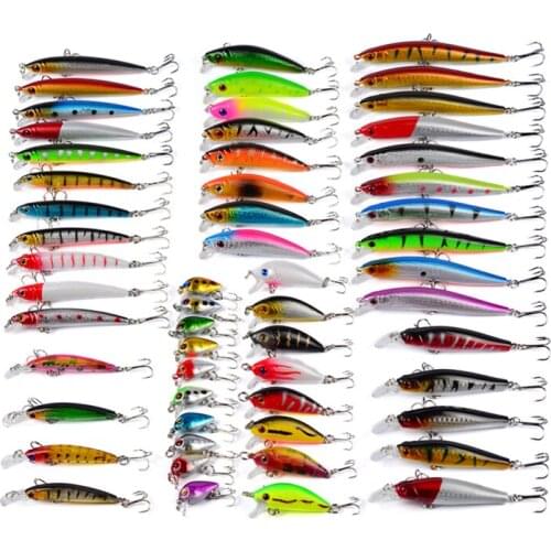56 PCS Classic Fishing Lures Soft Hard Lures Pesca Swimbait Crankbait Fishing Tackle Simulation Fishing Bait Suit