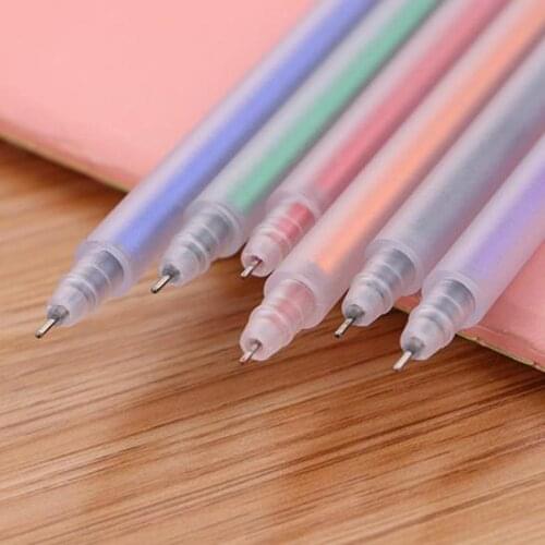 6pcs/set Frosted Color Gel Pen Stationery Set Cute Pens Student Drawing Gel Pens Art Supplies for Kids Kawaii School Supplies