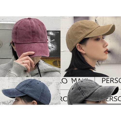 Unisex Baseball Cap Washed Cotton Women Men Cap Solid Color Adjustable Outdoor Trucker Snapback Hat