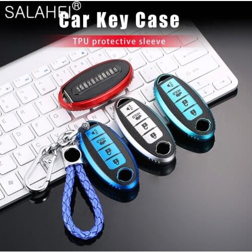 Anti-lost TPU Number Plate Car Key Cover For Nissan Qashqai J10 J11 X-Trail t31 t32 kicks Tiida Pathfinder Murano Note Juke 370Z