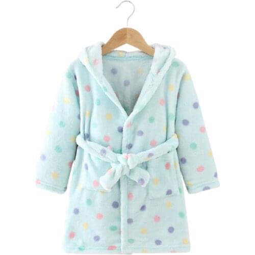 Baby Robe Hoodies Girl Boys Sleepwear Winter Bath Towels Kids Soft Bathrobe Pajamas Childrens Clothing Warm Homewear