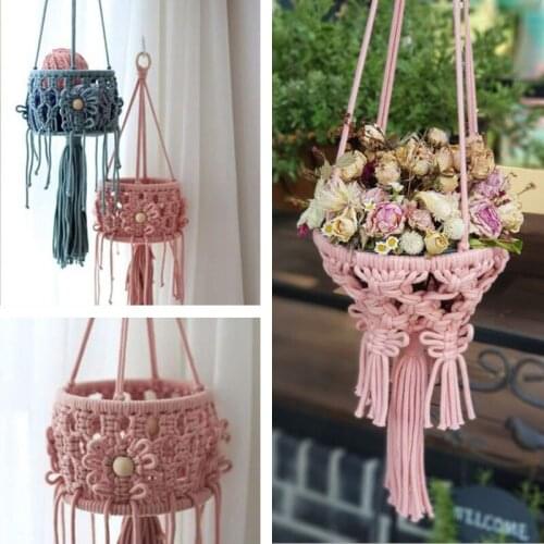 Home Flower Decoration Hanging Basket Wedding Holding Flowers Hanging Storage Basket Plant Fruit Storage Rack Handmade Trendy