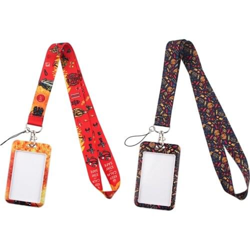 E2928 Firemen Card Holders Case Phone Key Badge Camera USB Holders Neck Rope Lanyard with Keyring