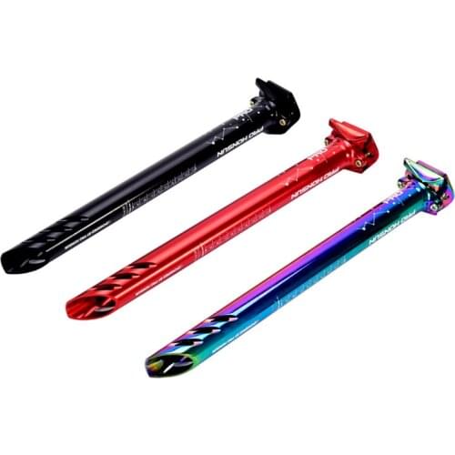 HONSUN Bicycle Seatpost Ultra LightDiameter Mountain Road Bike Seat Tube Rod 380mm Length 27.2MM 30.8MM 31.6mm Rainbow