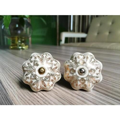 Diameter of 4.2 cm European style High-end Bronzing ceramics Pumpkin wardrobe single hole handle The New Special Cabinet drawer