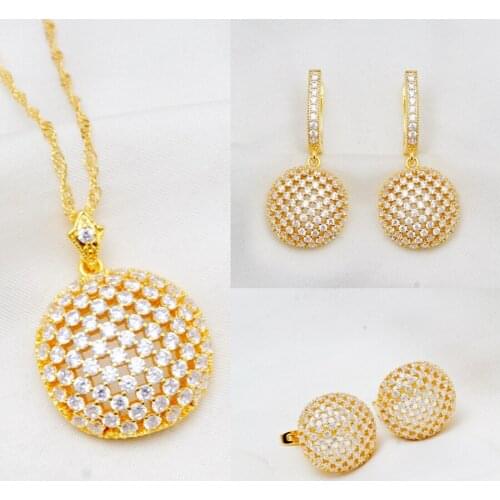 Hot Jewelry Sets 1PC Sale Earring Necklaces Vintage Bride Wedding Necklace AAA CZ Earrings for Women Birthday Present Gifts