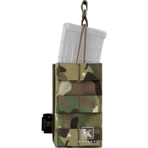KRYDEX Tactical 5.56 .223 MOLLE PALS Magazine Pouch Military Shooting Airsoft Single Modular Open Top Magazine Pouch Multicam