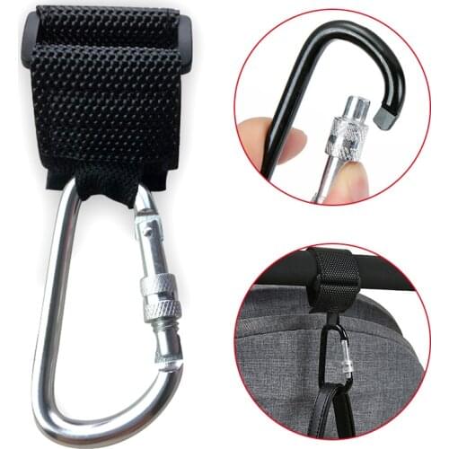 1pcs Baby Stroller Hook with Lock Metal Pram Hanger Bag Hook Stroller Accessories Baby Cart Hooks Bear 45kg Magic Stick Hooks