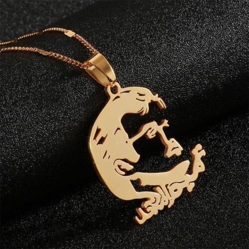 Stainless Steel Qatar Map Pendant Chain The State of Qatar Map Chain Jewelry