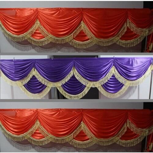 Ice silk banquet DIY backdrop decor with Tassel Swags Wedding Deaoration High Quality Wedding backdrop swags party curtain