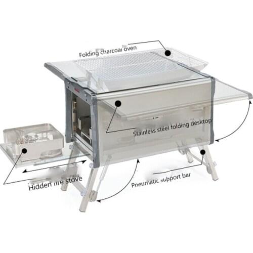 Multi Function Outdoor Mobile Kitchen Outdoor Folding Stove Cooker Card Type Stove Portable Gas Stove Camping Set