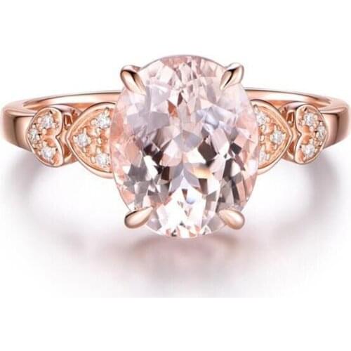 WYJZY Fashion new oval zircon ladies ring classic fashion jewelry casual proposal wear jewelry ladies exquisite ring