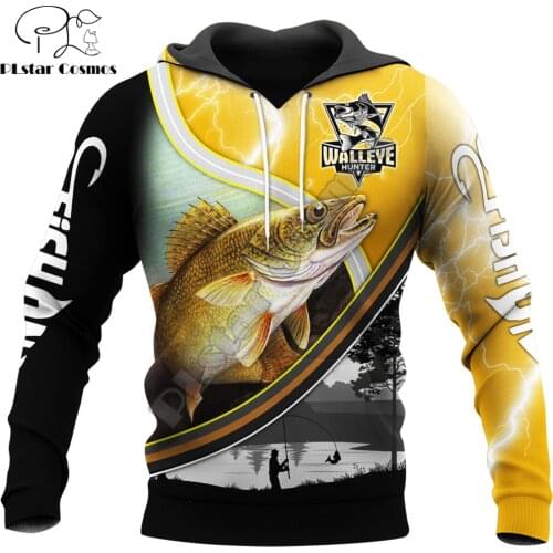 Love Walleye Fishing 3D All Over Printed Mens Autumn Hoodie Sweatshirt Unisex Streetwear Casual Zip Jacket Pullover KJ592