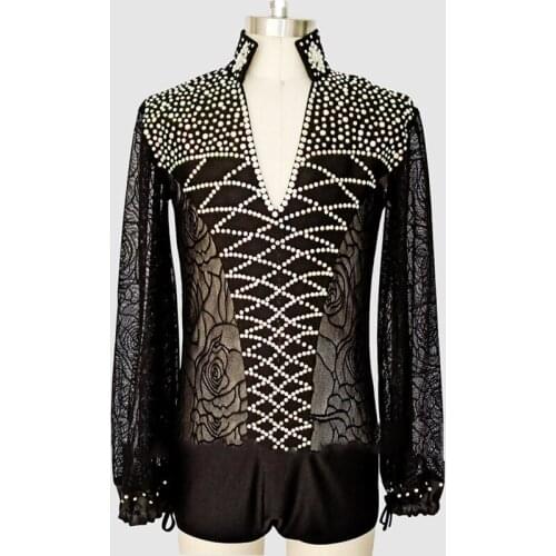 New Boys Latin Ballroom Dance Tops Children Professional Stage Performance Dancing Wear Kids Cha Cha Rumba Waltz Shirt DL4045