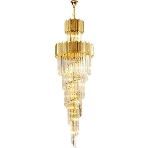 Phube Duplex Building Stair Crystal Chandelier Villa Foyer Shopping Mall Hotel Large Chandelier Bubbles Chandeliers Light