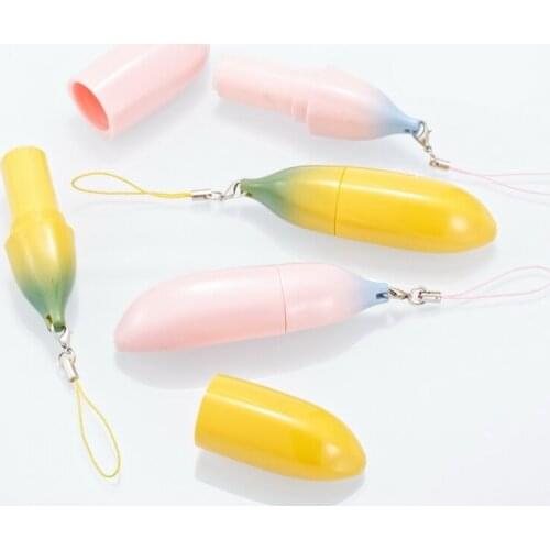 Empty Yellow Pink Banana Lipstick Lips Gloss Tubes Cute Creative Lip Balm Bottle for Child Gift Cosmetic Containers Tube