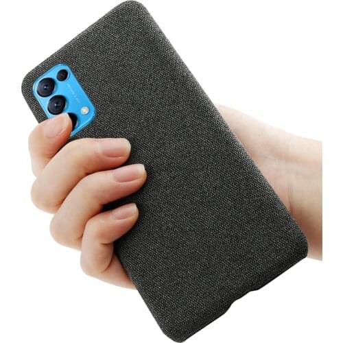 Luxury Cloth Leather Case For OPPO Reno5 5G Funda Slim PC Phone Cover For Oppo Reno 4 SE Lite 2 F Z 3 4G 5 Pro Plus 5G Coque