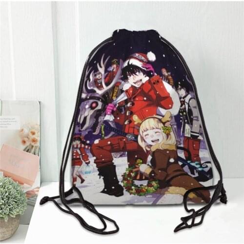 Blue Exorcist Drawstring Backpack Women Men Causal Travel Bags Softback Gift Fashion Storage Bags Ladies Shopping Bags 20201102