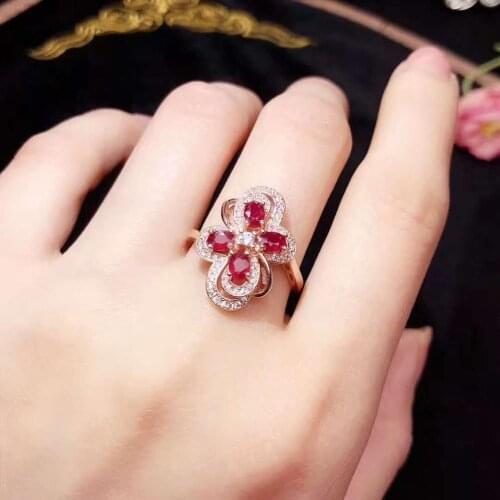 Natural And Real Wedding Ruby Ring 925 Sterling Silver Fine Jewerly Wedding Party ring