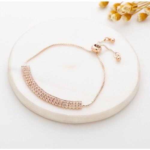 Trend Exquisite Personality Simple Jewelry Telescopic Rhinestone Claw Chain Adjustable Bracelet Female Jewelry Gift For Friends