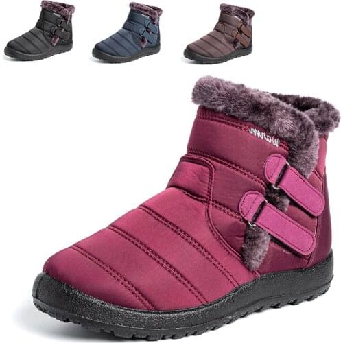 Women Boots Thick Warm Plush Waterproof Woman Snow Boots Women Plus Size Platform Ankle Boots Female Cotton Padded Winter Shoes
