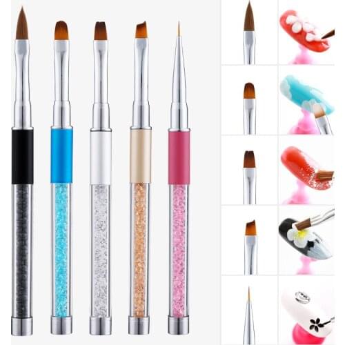 1 piece nail brush, rhinestone pen, carving art skills, painting poly nail gel tool, manicure accessories tool set FA13