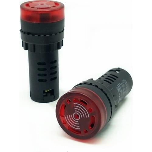 1pcs Indicator Light Flash Buzzer AC220V Red Color Light Flash Alarm Buzzer 22mm
