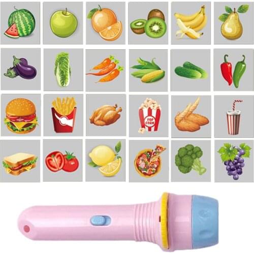 1PCS Projector Light Children Flashlight Cartoon Animal Fruit Ocean Cartoon Projection Flashlight Toy Kids Lamp Toys