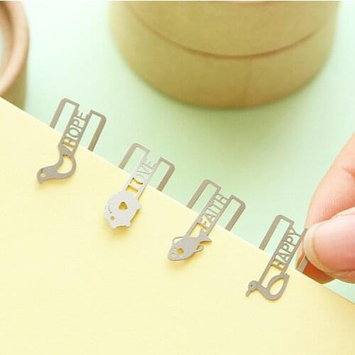 20 pcs/lot (one box) Small Lovely Indexs Stationery Office w42 Plated Sliver Kids Metal Bookmark