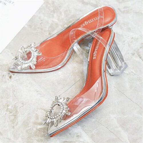 2020 Luxury High Heels Sandals Shoes Woman Rhinestone Wedding Shoes High Heels Party Shoes Summer Height Heels Sandals