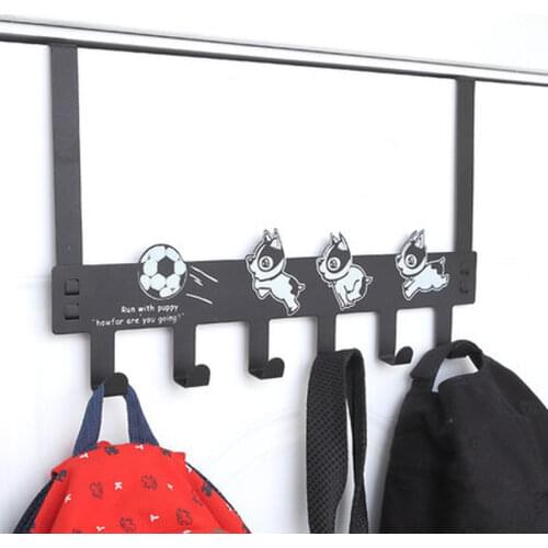 6 Hooks Carbon Steel Home Kitchen Hooks Over Door Hanging Storage Rack Holder Towel Hat Coat Clothes Hook
