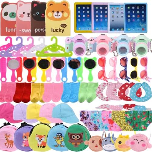 6Pcs Different Doll Accessories,Backpack,Socks,Hat,Fit For 18Inch American Doll House,43Cm Baby,Child&Girls Toys,Birthday Gift