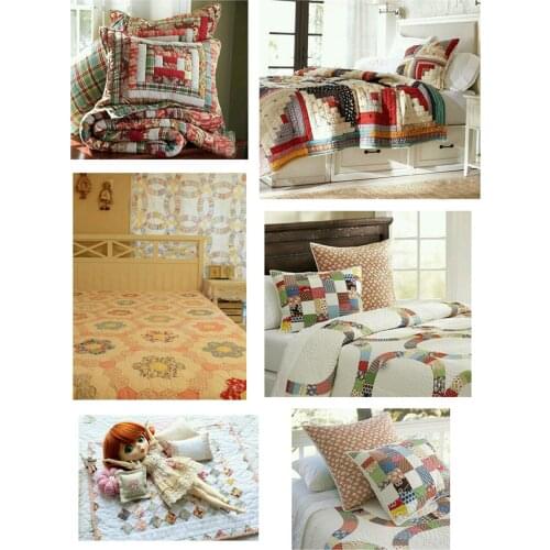 9Pcs 100% Cotton Solid Plain Dressmaking Craft Fabric Material for DIY Patchwork