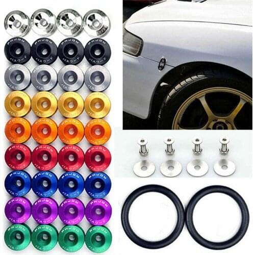 Aluminum JDM Quick Release Fasteners Bumper Car Trunk Fender Hatch Lids Kit Surround the reinforcement ring