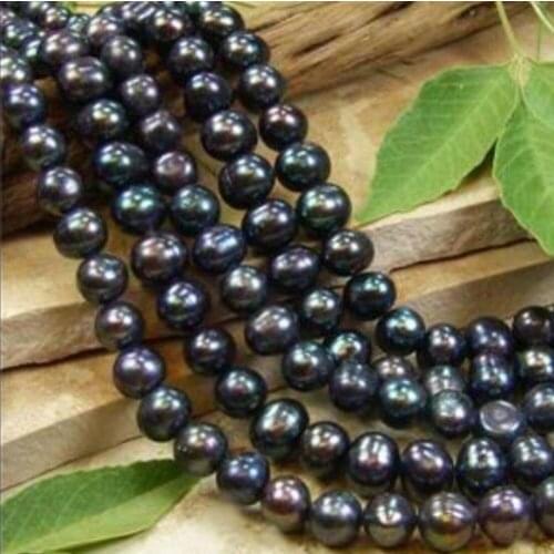 Elegant 10-11MM Black Akoya Pearl Loose Beads Loose Beads Jewelry Semi-finished Necklace Natural Stone 15inch Wholesale