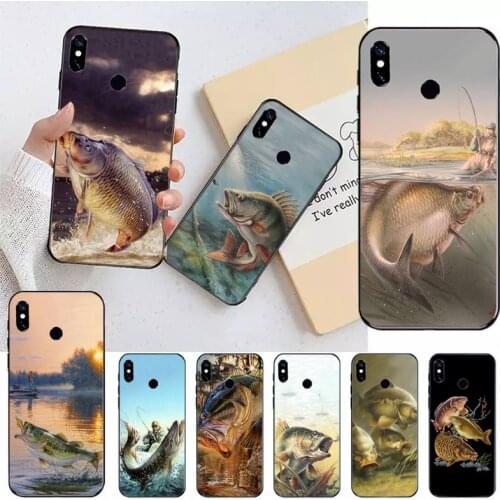 Carp Fishing retro art pattern Phone Case For Xiaomi Redmi note 7 8 9 t max3 s 10 pro lite luxury design cover coque