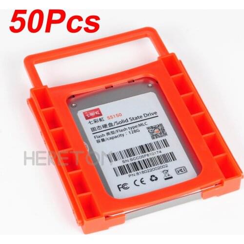 Heretom 50PCS 2.5" to 3.5" SSD HDD Environmental Plastics Adapter Mounting Bracket Hard Drive Holder for Desktop PC TQ35T25