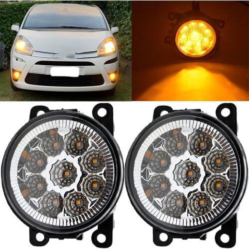 For Citroen C3 C4 C5 C6 C-Crosser Xsara Picasso 1999-2015 LED Halogen Fog Lights DRL headlights fog light fog lamps2pcs