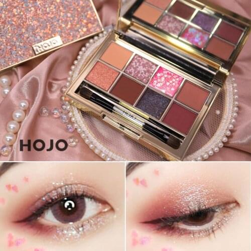 HOJO Shiny Diamond Nude EyeShadow Makeup Box Does Matte Shimmer Waterproof Pigment Long lasting Glitter Eyeshadow