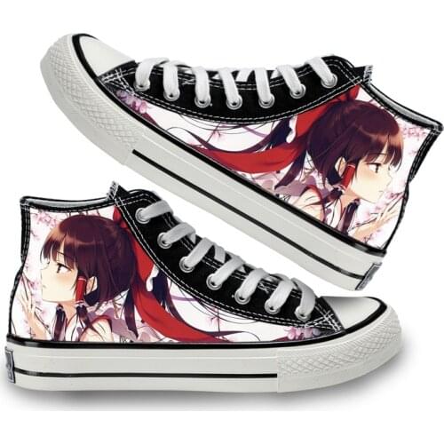 Unisex Anime TouHou Project Casual Ankle Canvas Shoes Hakurei Reimu Kirisame Marisa Flats Duck Shoes Sneakers
