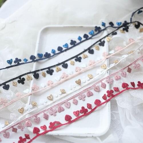 Hot-sale Gold Leaf Lace Fried KING Heart Shape TOP Grade Cheongsam Baby Clothes Lace Accessories